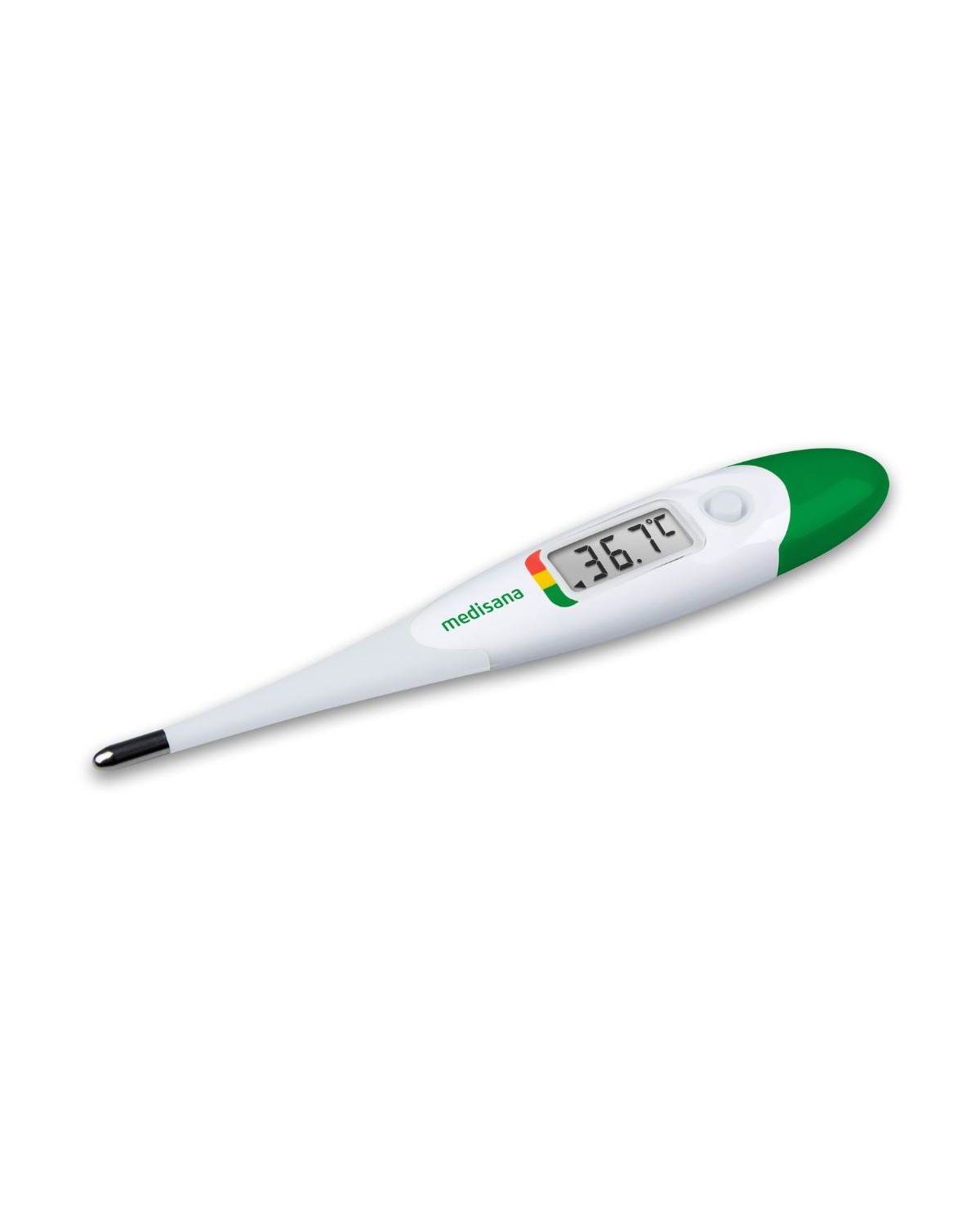 medisana Stabthermometer mit digitaler Anzeige von 36,7 Grad.
